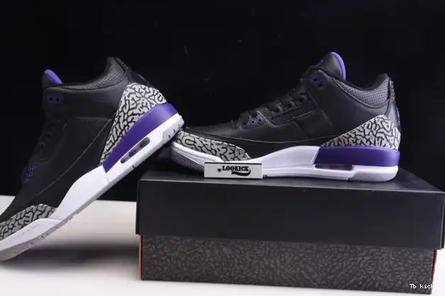 Reps TBK CT8532-050 Court Jordan Retro 3 Purple Air Black 0404